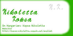 nikoletta kopsa business card